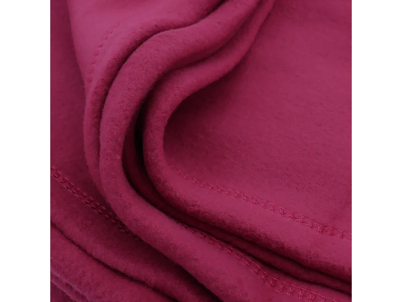 Couverture polaire 240x260 cm Isba violet Prune 100% Polyester 320 g/m2 traité non-feu