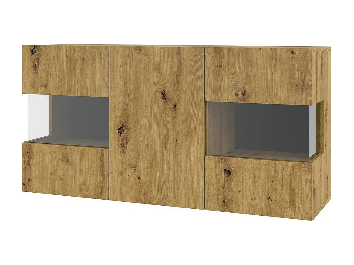 Buffet 120cm collection EVA 3 portes. Couleur chêne et noir.