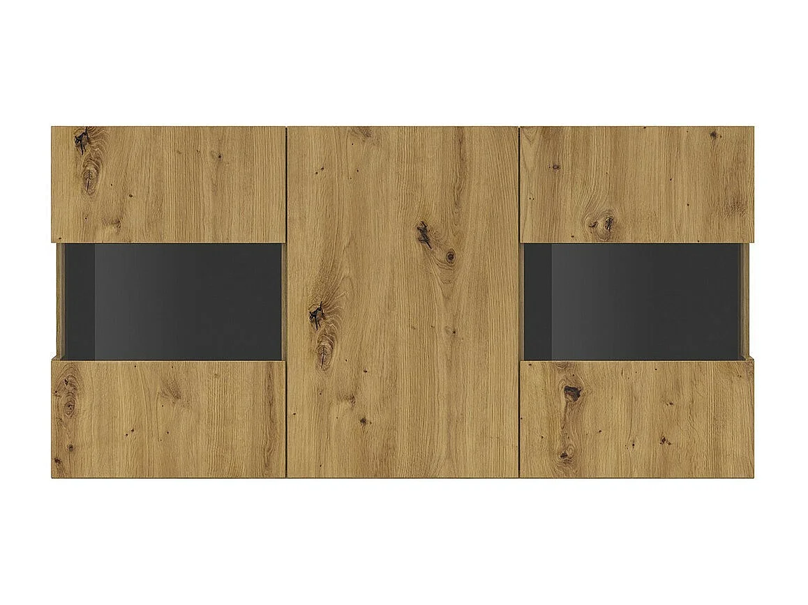 Buffet 120cm collection EVA 3 portes. Couleur chêne et noir.