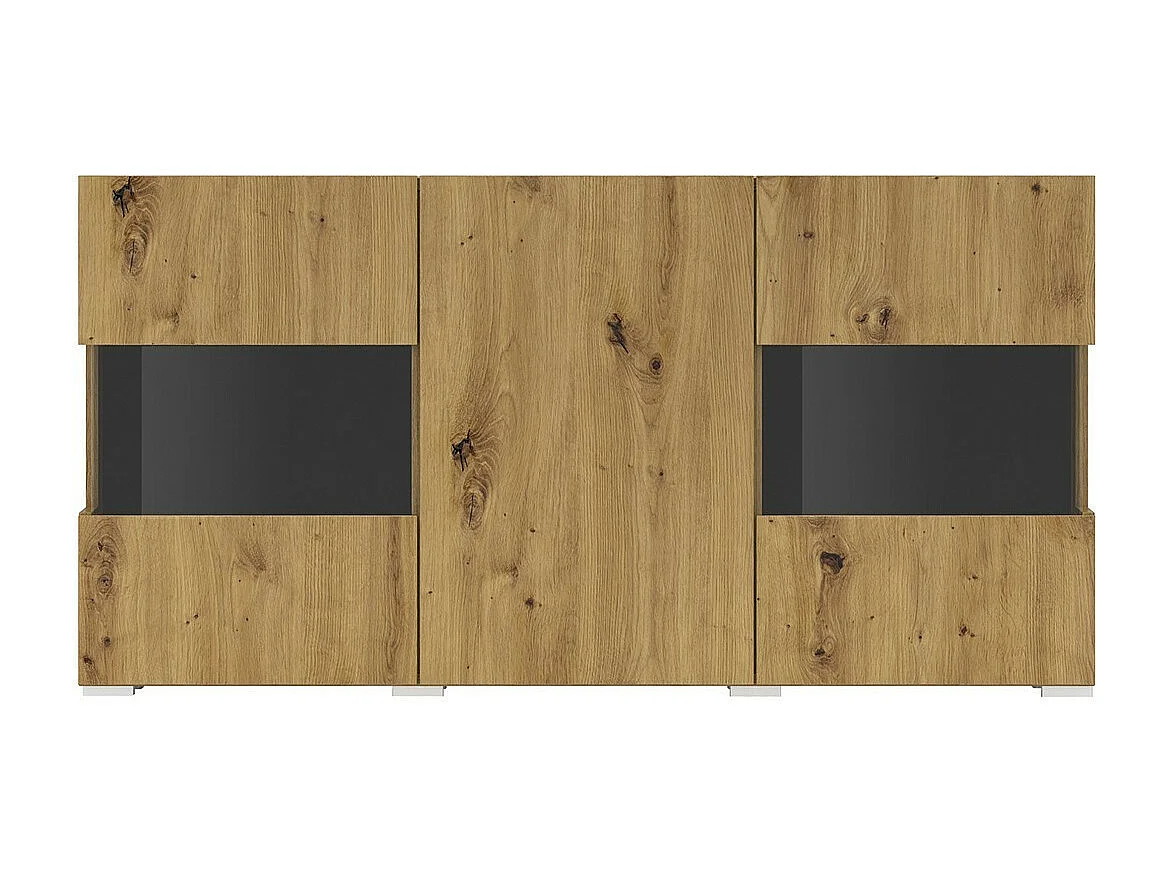 Buffet 120cm collection EVA 3 portes. Couleur chêne et noir.