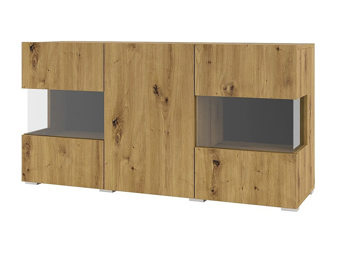 Buffet 120cm collection EVA 3 portes. Couleur chêne et noir.