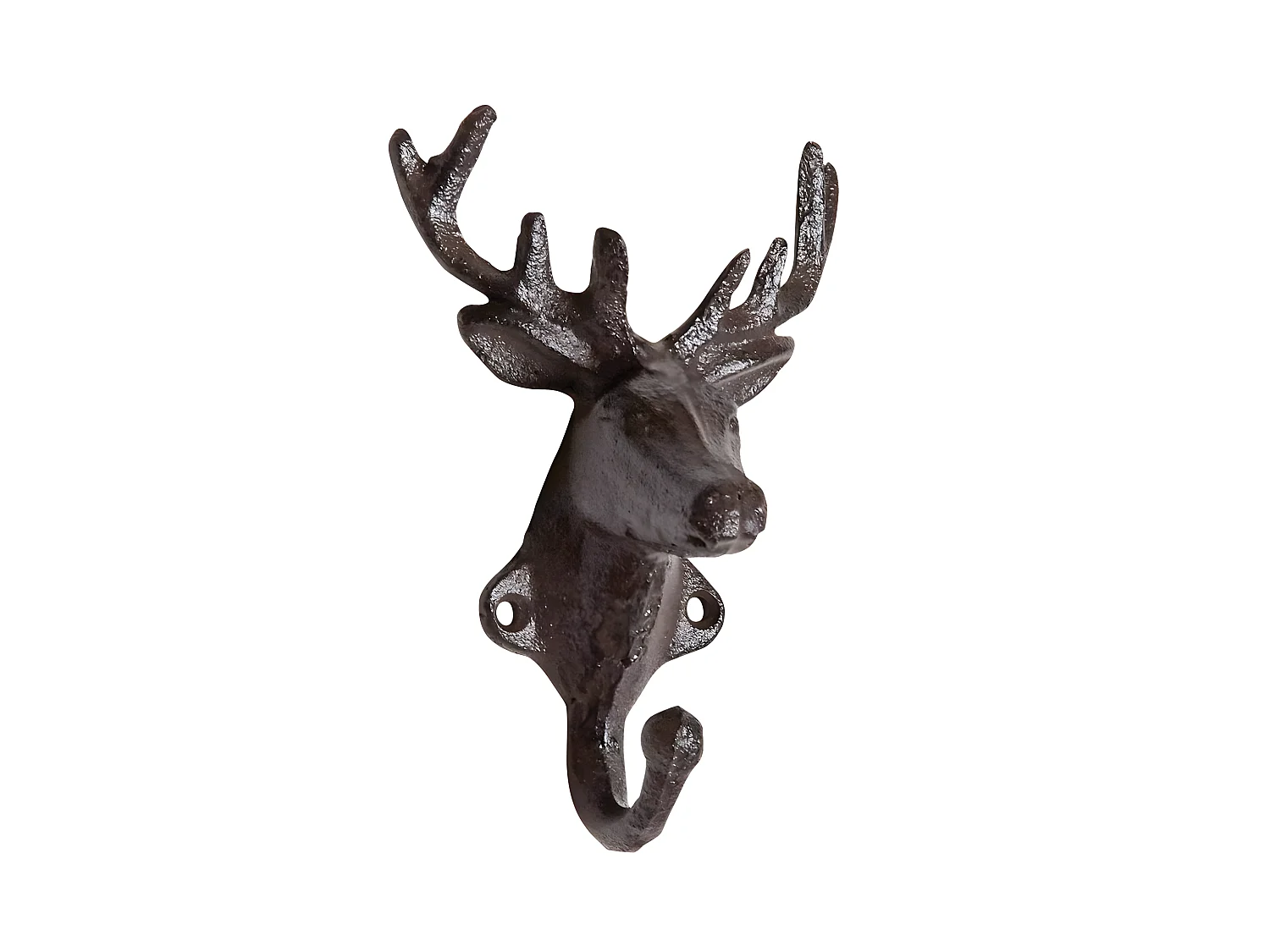 Patère 1 crochet tête de cerf en fonte