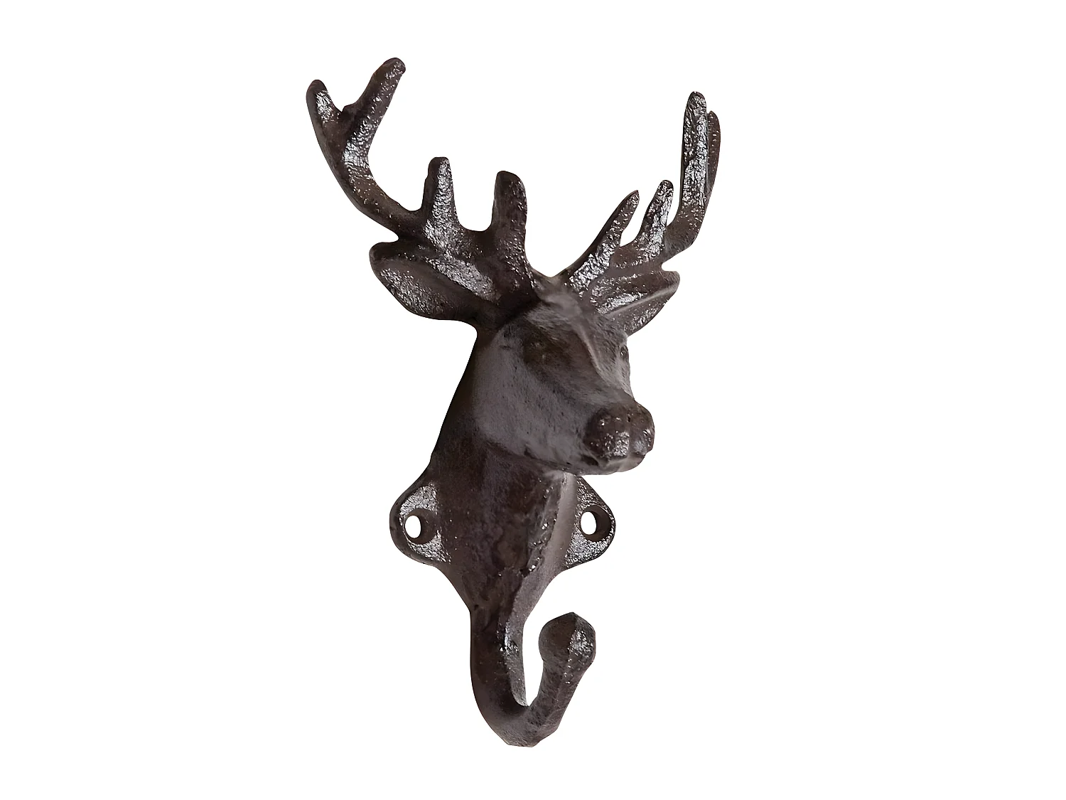 Patère 1 crochet tête de cerf en fonte