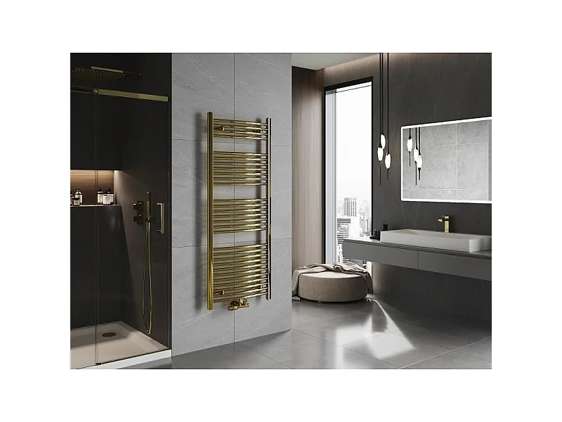 Mexen Ares radiador de casa de banho 1500 x 600 mm, 579 W, dourado - W102-1500-600-00-50