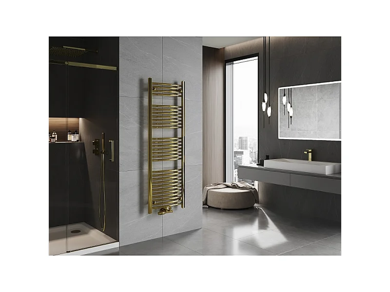 Mexen Ares radiador de casa de banho 1500 x 500 mm, 498 W, dourado - W102-1500-500-00-50