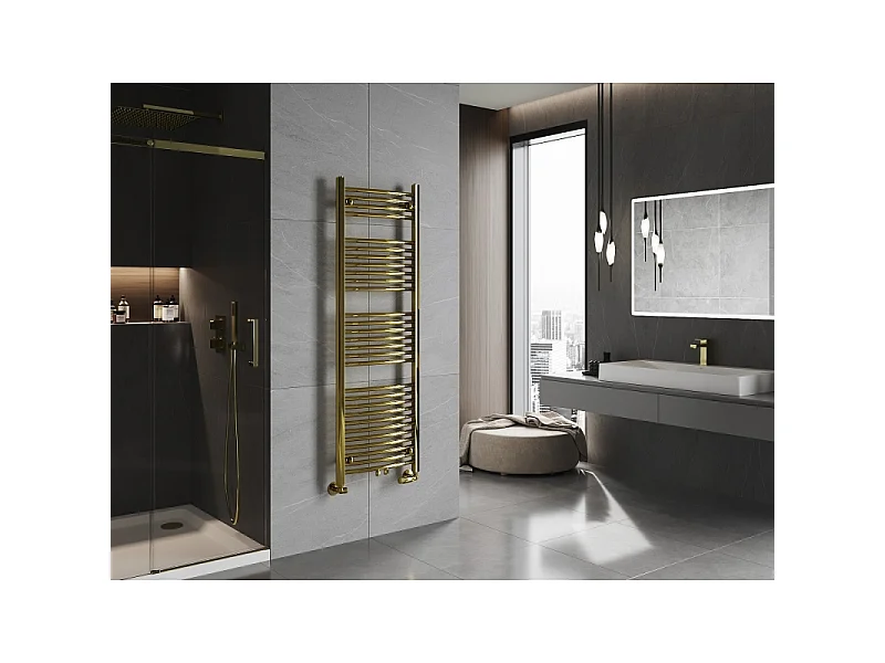 Mexen Ares radiador de casa de banho 1500 x 500 mm, 498 W, dourado - W102-1500-500-00-50