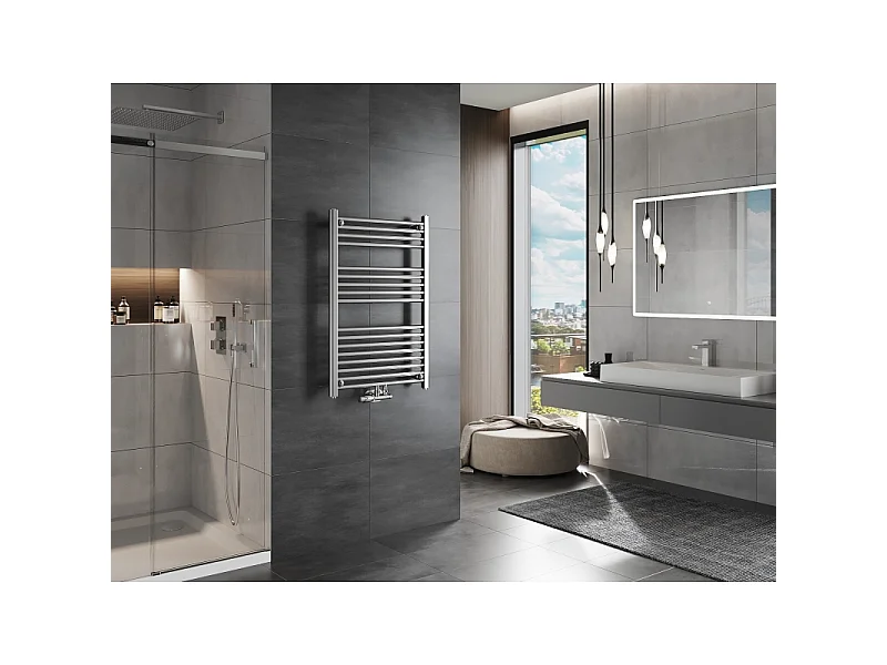 Mexen Mars radiador de casa de banho 900 x 600 mm, 340 W, cromado - W110-0900-600-00-01