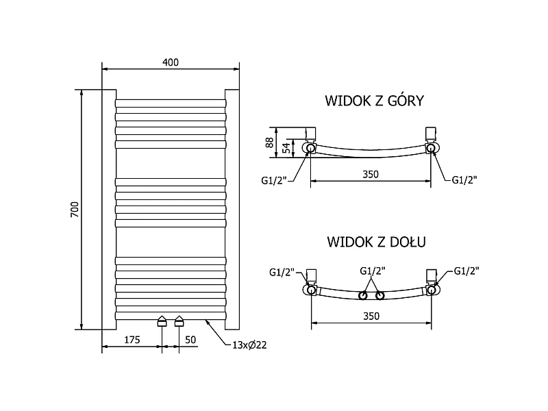Mexen Ares radiateur électrique 700 x 400 mm, 300 W, blanc - W102-0700-400-2300-20