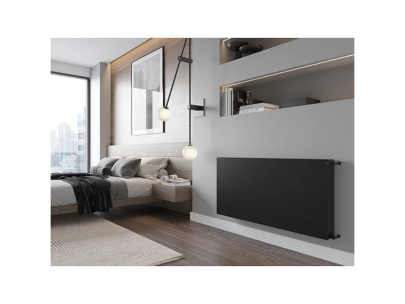 Mexen Flat CF22 panel radiator 600 x 1100 mm, side connection, 1741 W, black - W422F-060-110-70