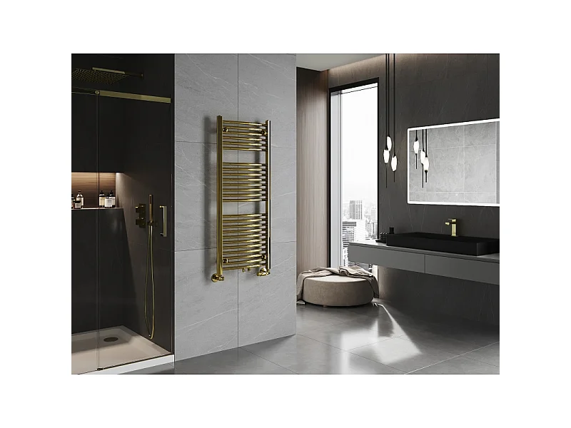 Mexen Ares radiador de casa de banho 1200 x 500 mm, 420 W, dourado - W102-1200-500-00-50