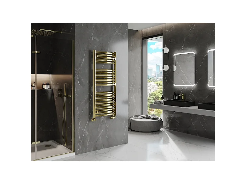 Mexen Helios radiador de casa de banho 1200 x 500 mm, 448 W, dourado - W103-1200-500-00-50
