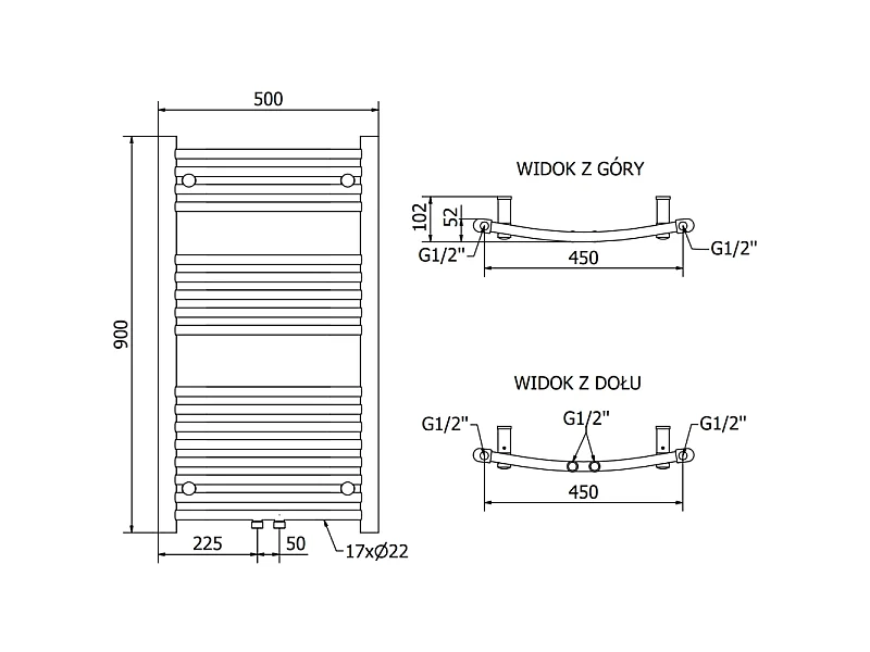 Mexen Ares radiateur électrique 900 x 500 mm, 400 W, noir - W102-0900-500-6400-70