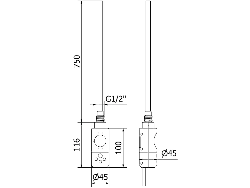 Mexen Helios radiateur électrique 1500 x 500 mm, 900 W, blanc - W103-1500-500-2900-20