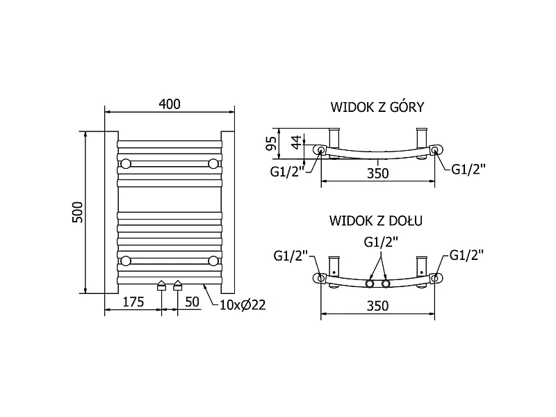 Mexen Ares radiateur électrique 500 x 400 mm, 300 W, blanc - W102-0500-400-6300-20