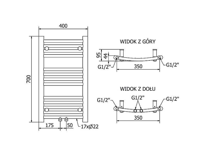 Mexen Ares radiateur électrique 700 x 400 mm, 300 W, blanc - W102-0700-400-6300-20