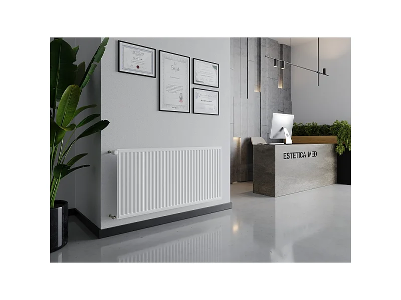 Mexen CH10 Higienični ploščati radiator 500 x 400 mm, stranski priključek, 212 W, bel - W410H-050-040-00
