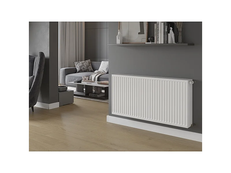 Mexen C33 flat panel radiator 400 x 2000 mm, side connection, 3378 W, white - W433-040-200-00