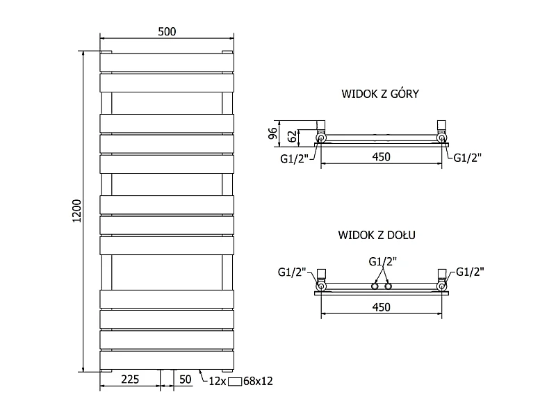 Mexen Ceres radiateur électrique 1200 x 500 mm, 600 W, blanc - W111-1200-500-2600-20