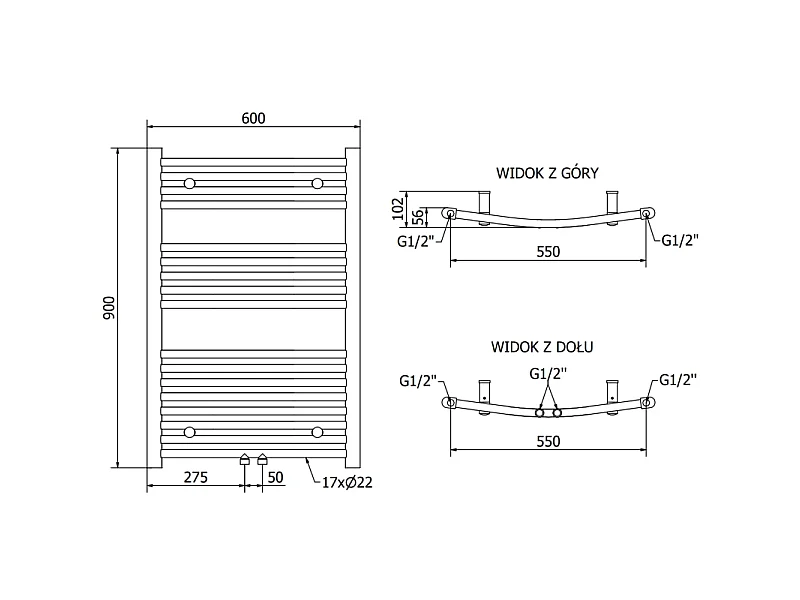Mexen Ares radiateur électrique 900 x 600 mm, 400 W, noir - W102-0900-600-6400-70
