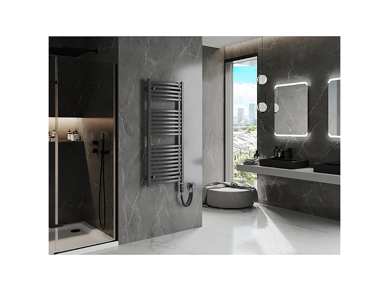 Mexen Helios Radiateur électrique 1200 x 500 mm, 600 W, anthracite - W103-1200-500-2600-66