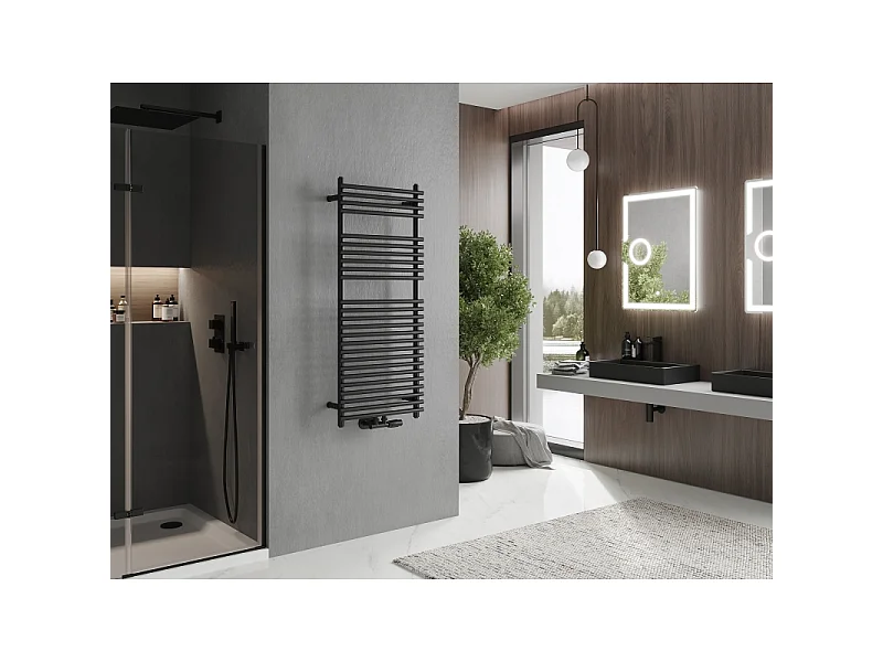 Mexen Sol radiador de casa de banho 1200 x 500 mm, 569 W, preto - W125-1200-500-00-70