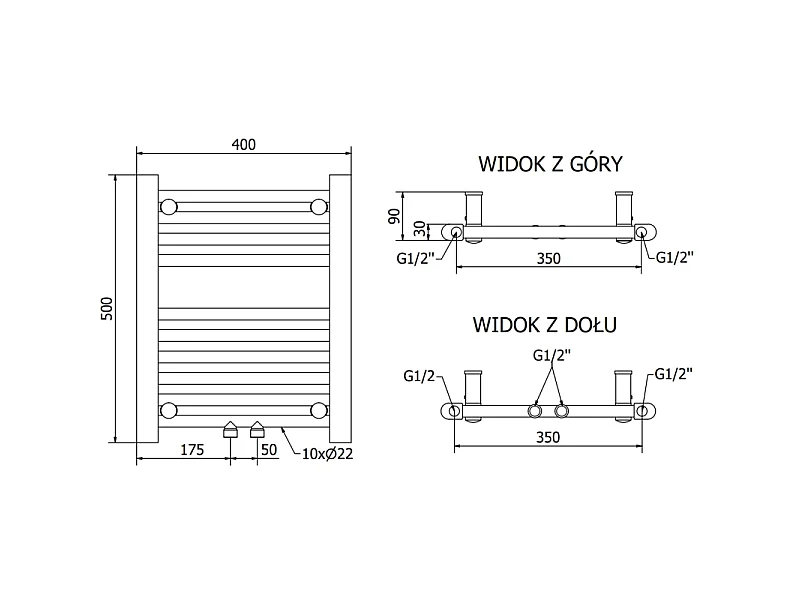 Mexen Mars radiateur électrique 500 x 400 mm, 300 W, noir - W110-0500-400-6300-70