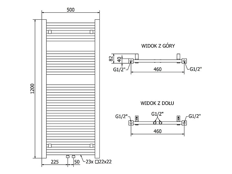 Mexen Pluton radiateur électrique 1200 x 500 mm, 600 W, blanc - W106-1200-500-2600-20