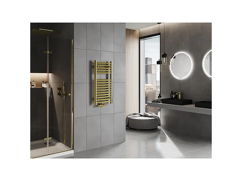 Mexen Hades radiador de casa de banho 800 x 400 mm, 253 W, dourado - W104-0800-400-00-50