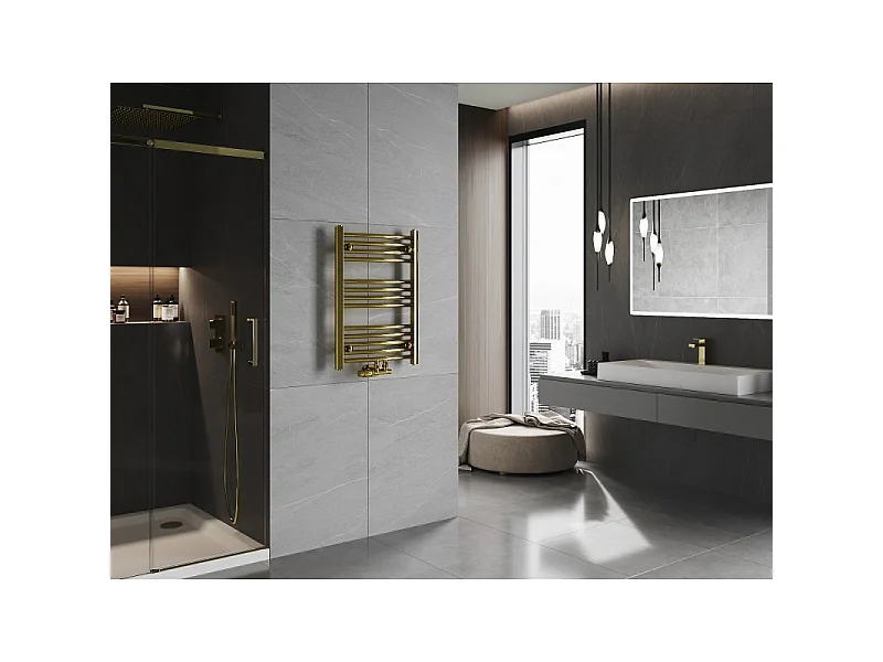 Mexen Ares radiador de casa de banho 700 x 500 mm, 226 W, dourado - W102-0700-500-00-50