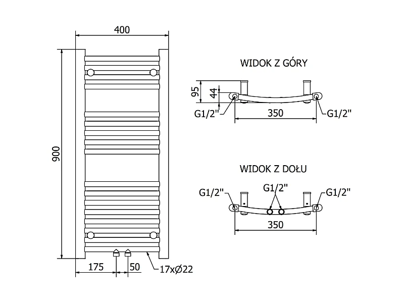 Mexen Ares radiateur électrique 900 x 400 mm, 300 W, noir - W102-0900-400-6300-70