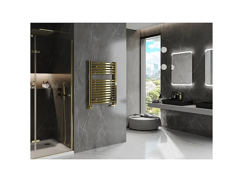 Mexen Helios badeværelsesradiator 800 x 600 mm, 354 W, gylden - W103-0800-600-00-50