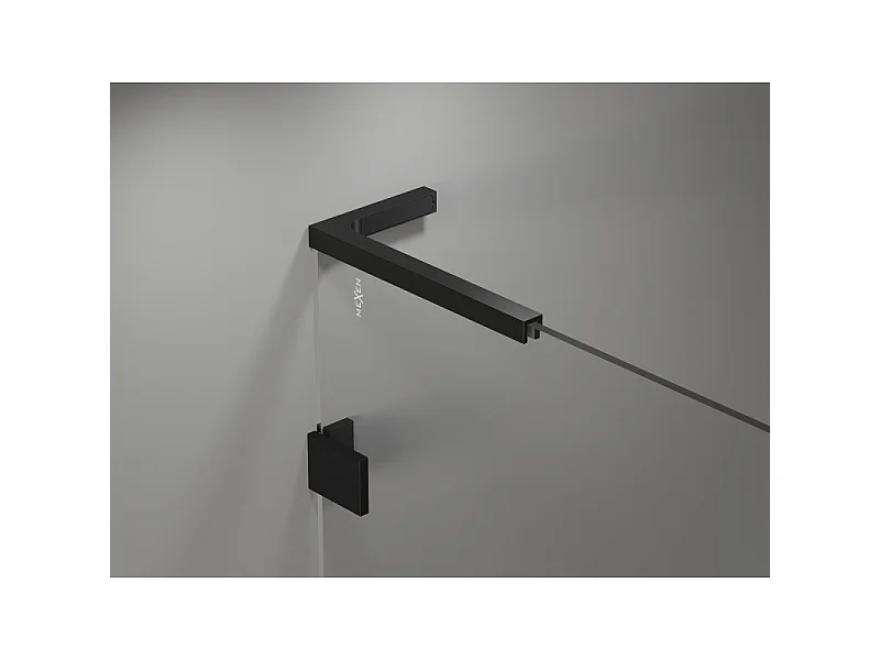 Mexen Lunar L Duo brusekabine med venstre åbningsdør 120 x 80 cm, transparent, sort - 834L-120L-080P-70-00