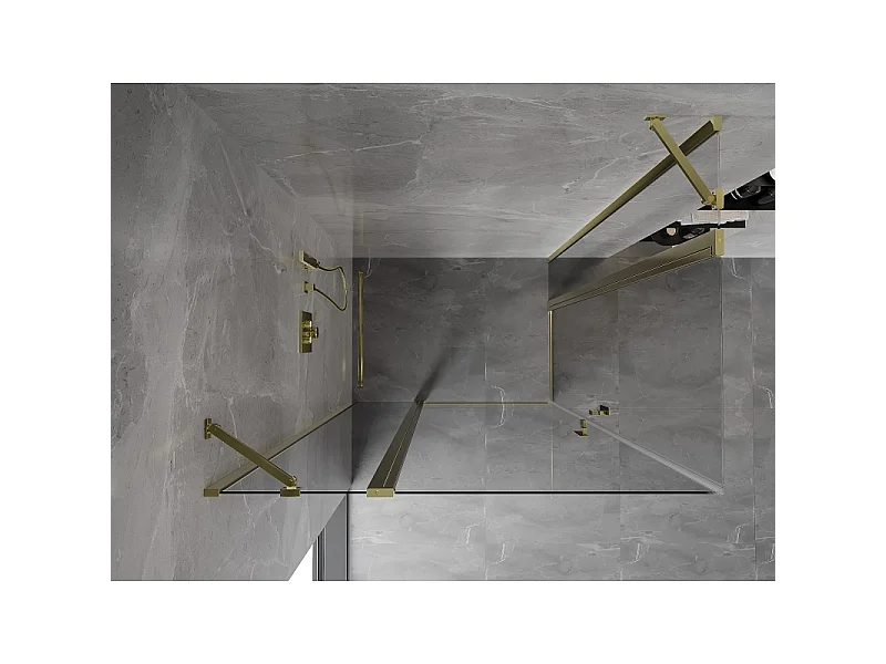 Mexen Mist Duo douchecabine met draaideur 120 x 105 cm, transparant, goud - 8A4-120-105-50-00