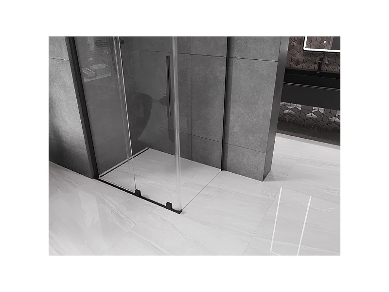Mexen Velar drsna pršna kabina 100 x 110 cm, prozorna, črna - 871-100-110-01-70