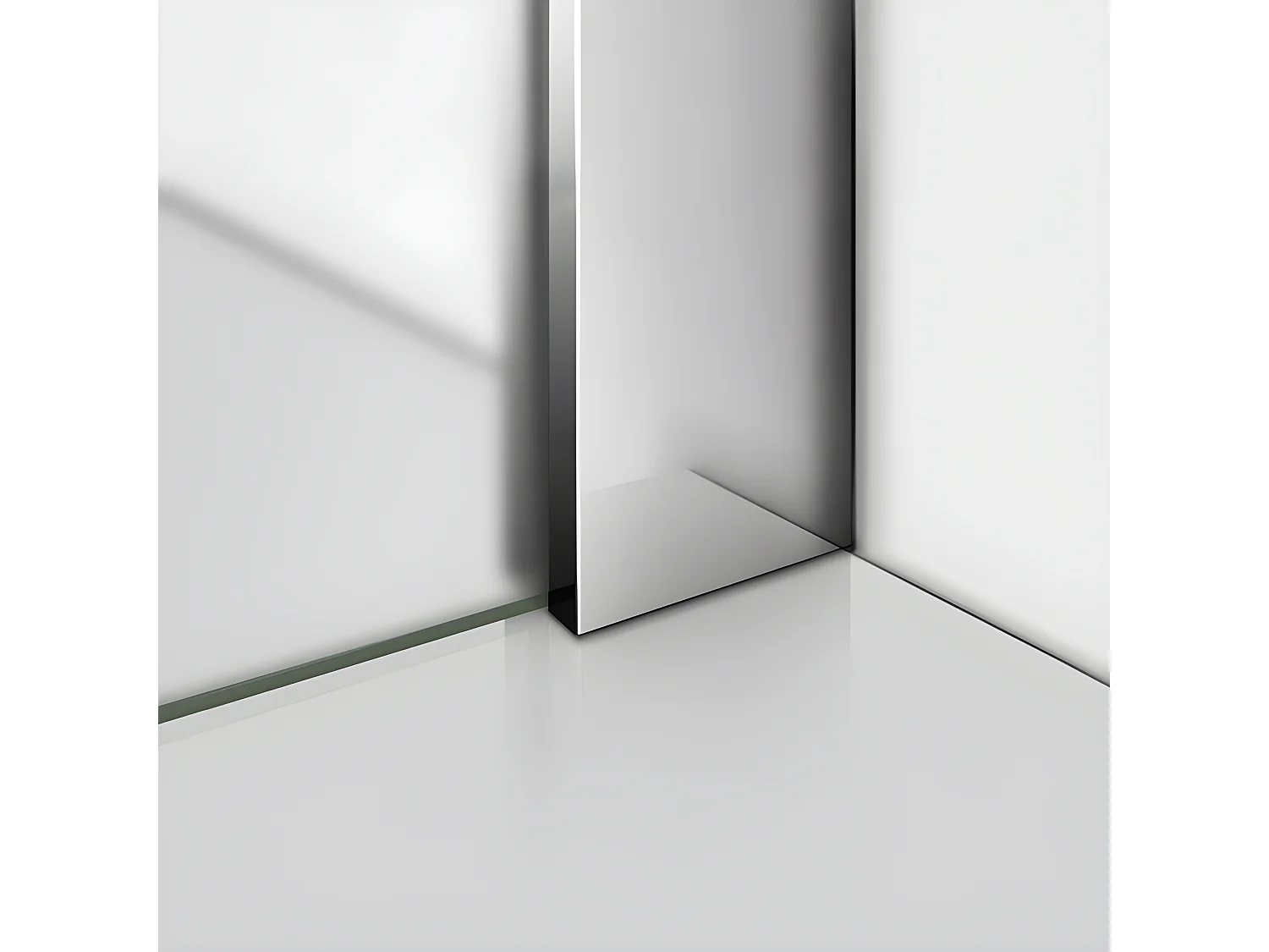 Paroi de douche à l'italienne 140x200cm - 8mm verre trempé sablé - Avec barre de fixation 140cm en carré