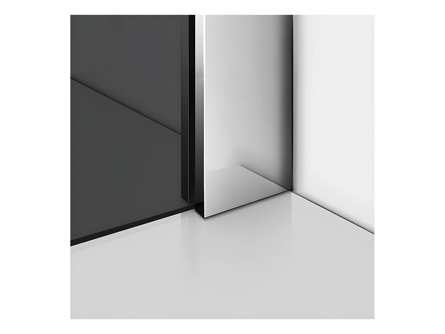 Paroi de douche grise 140x200cm à l'italienne avec barre de fixation 90cm Pince renforcée, en 8mm verre trempé anticalcaire