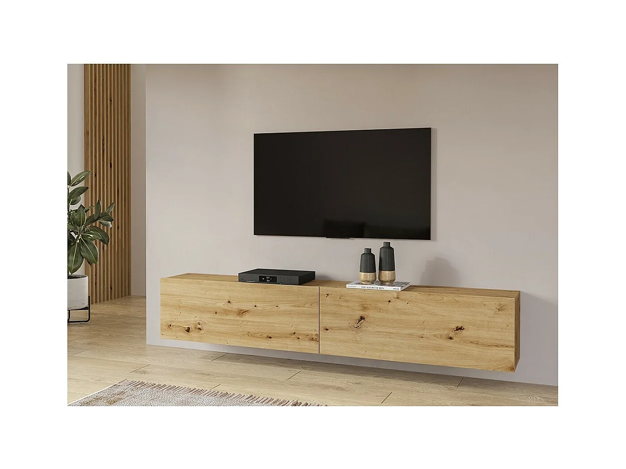 Móvel para TV 180cm coleção EVA. Cor carvalho e preto.