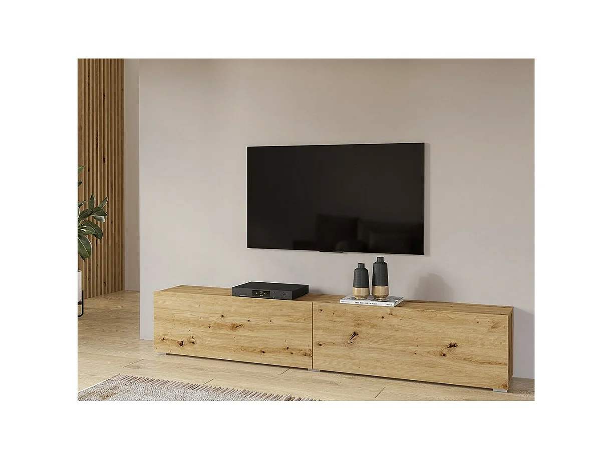 Meuble TV 180cm collection EVA. Couleur chêne et noir.