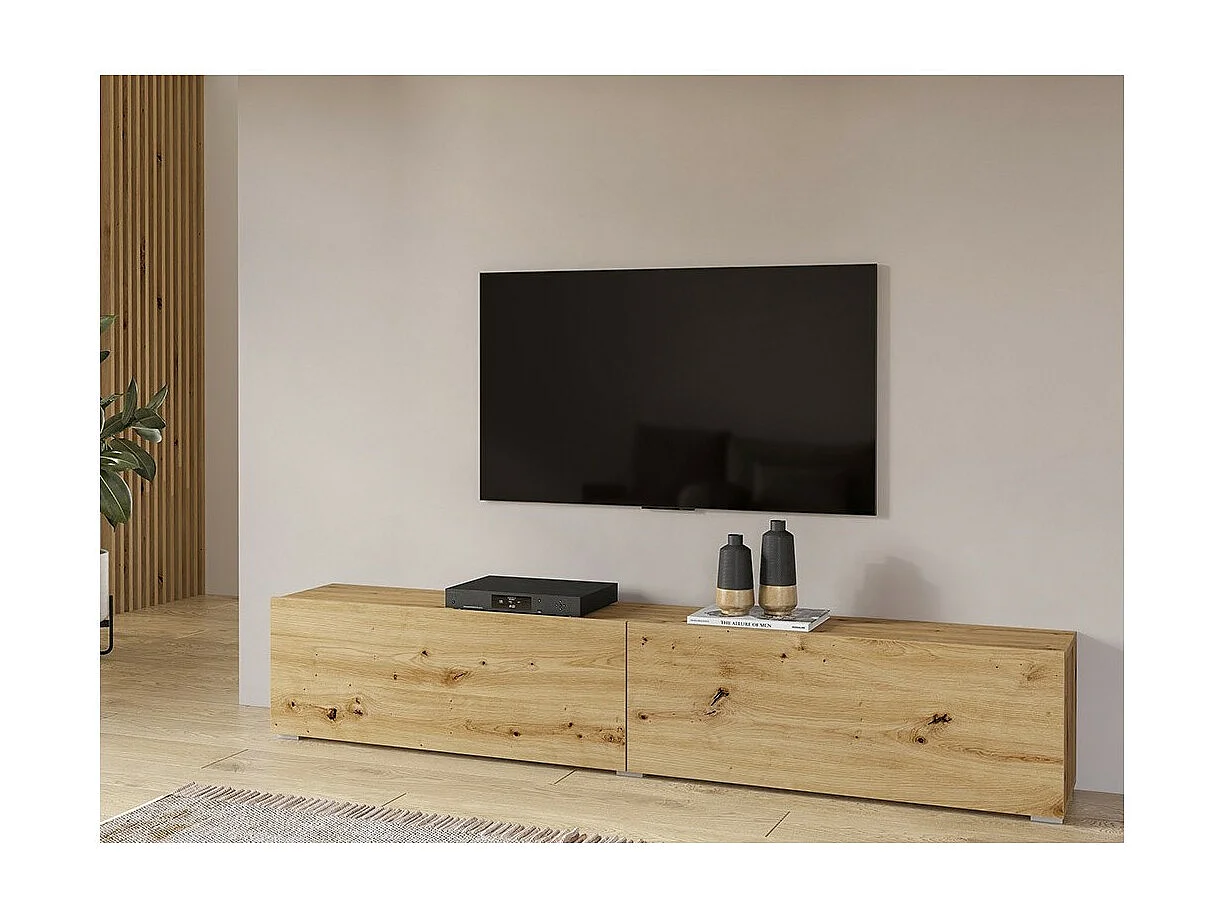Meuble TV 180cm collection EVA. Couleur chêne et noir.