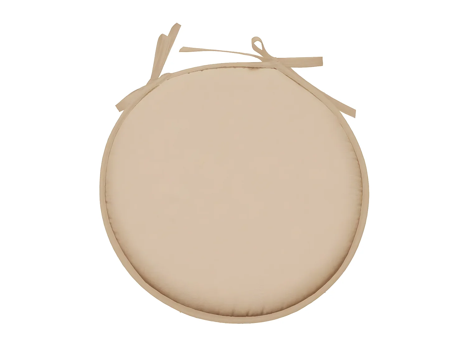 Galette de chaise ronde en polyester ton lin