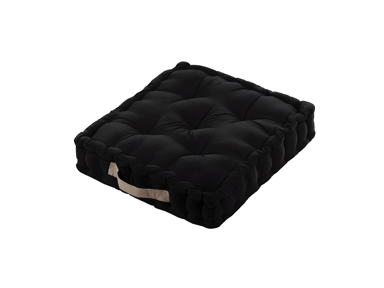 Epais coussin de sol en coton noir 45 cm