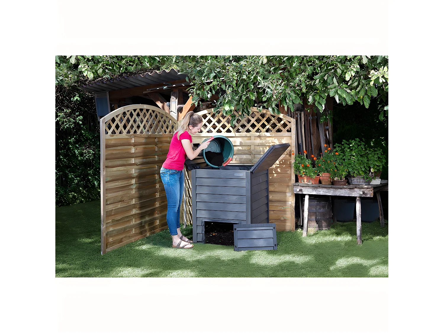 Composteur Thermo Wood Apparence Bois 600l