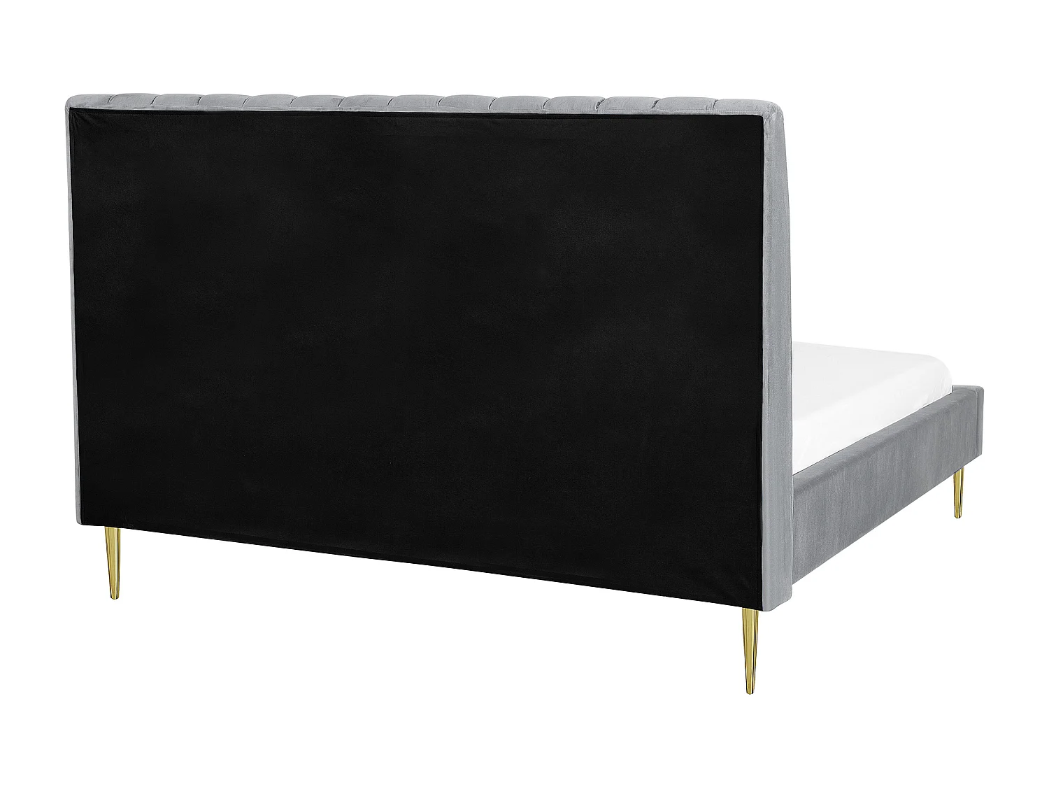 Lit avec sommier Velours MARVILLE 160 x 200 cm Gris