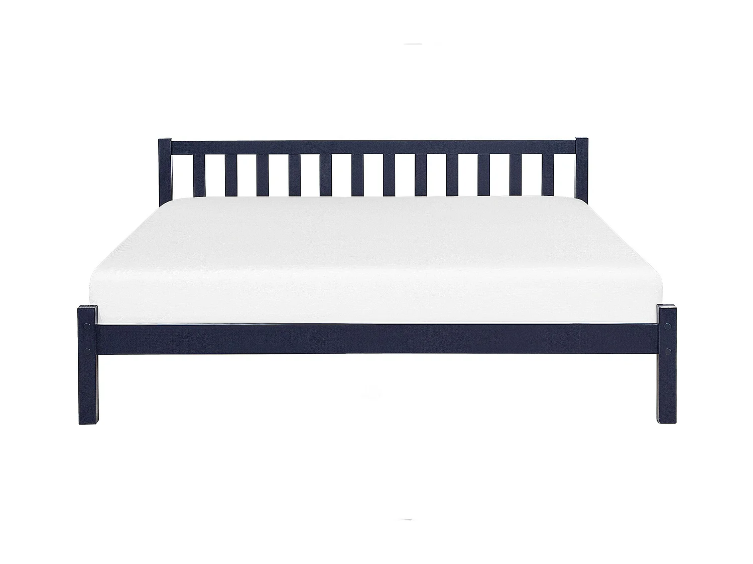 Holzbett Kiefernholz marineblau Lattenrost 160 x 200 cm hohes Kopfteil Florac