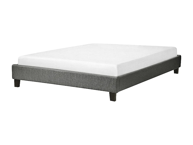 Letto Tessuto ROANNE 140 x 200 cm Grigio
