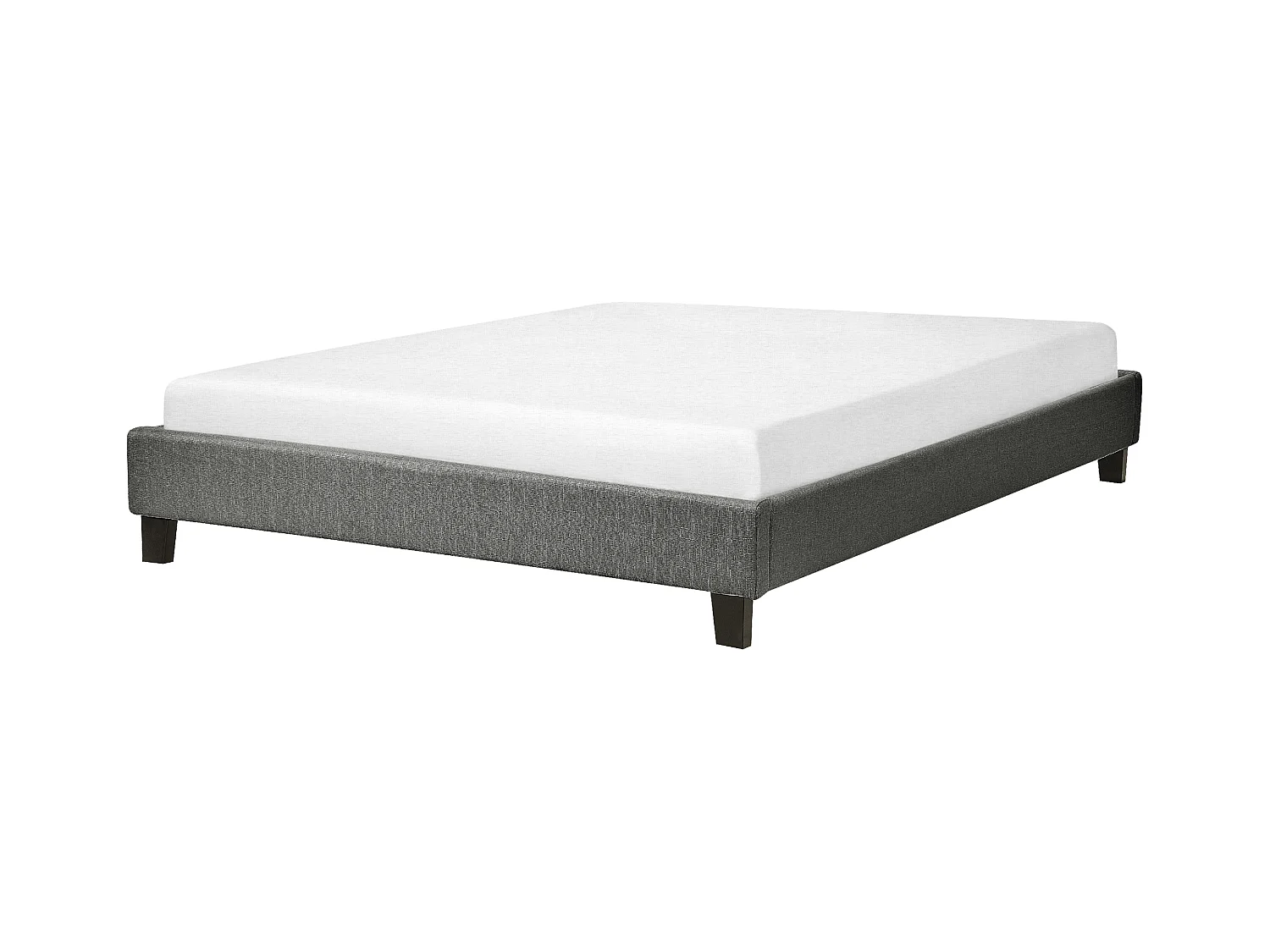 Polsterbett Leinenoptik Grau Doppelbett mit Lattenrost 140 x 200 cm