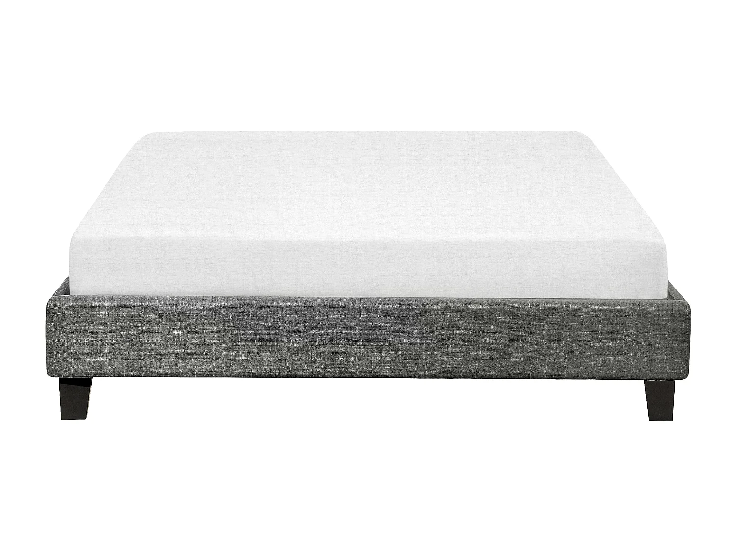 Lit sans tête de lit Tissu ROANNE 140 x 200 cm Gris