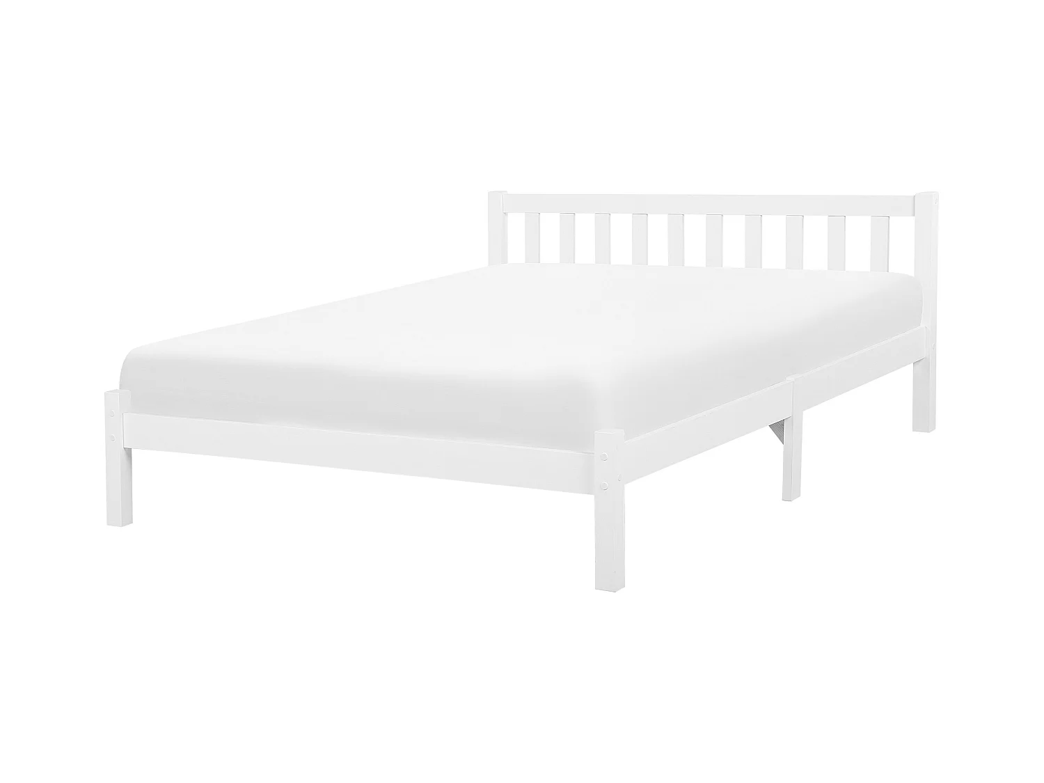 Lit avec sommier Bois de pin FLORAC 180 x 200 cm Blanc