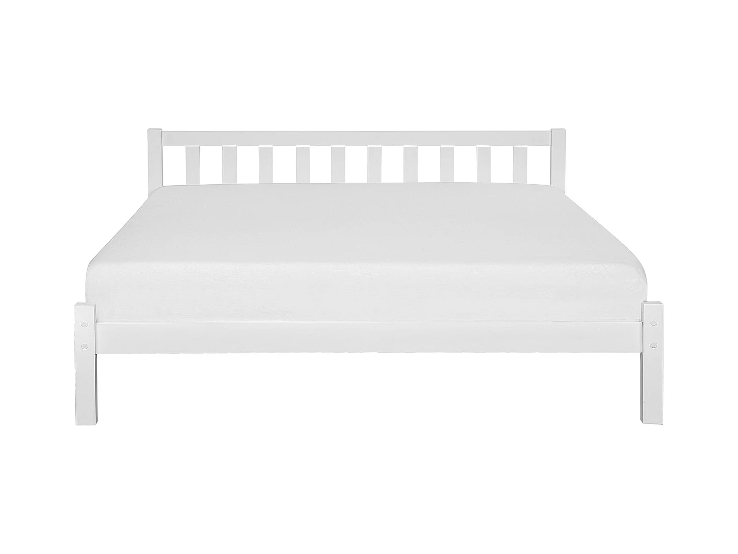 Lit avec sommier Bois de pin FLORAC 180 x 200 cm Blanc