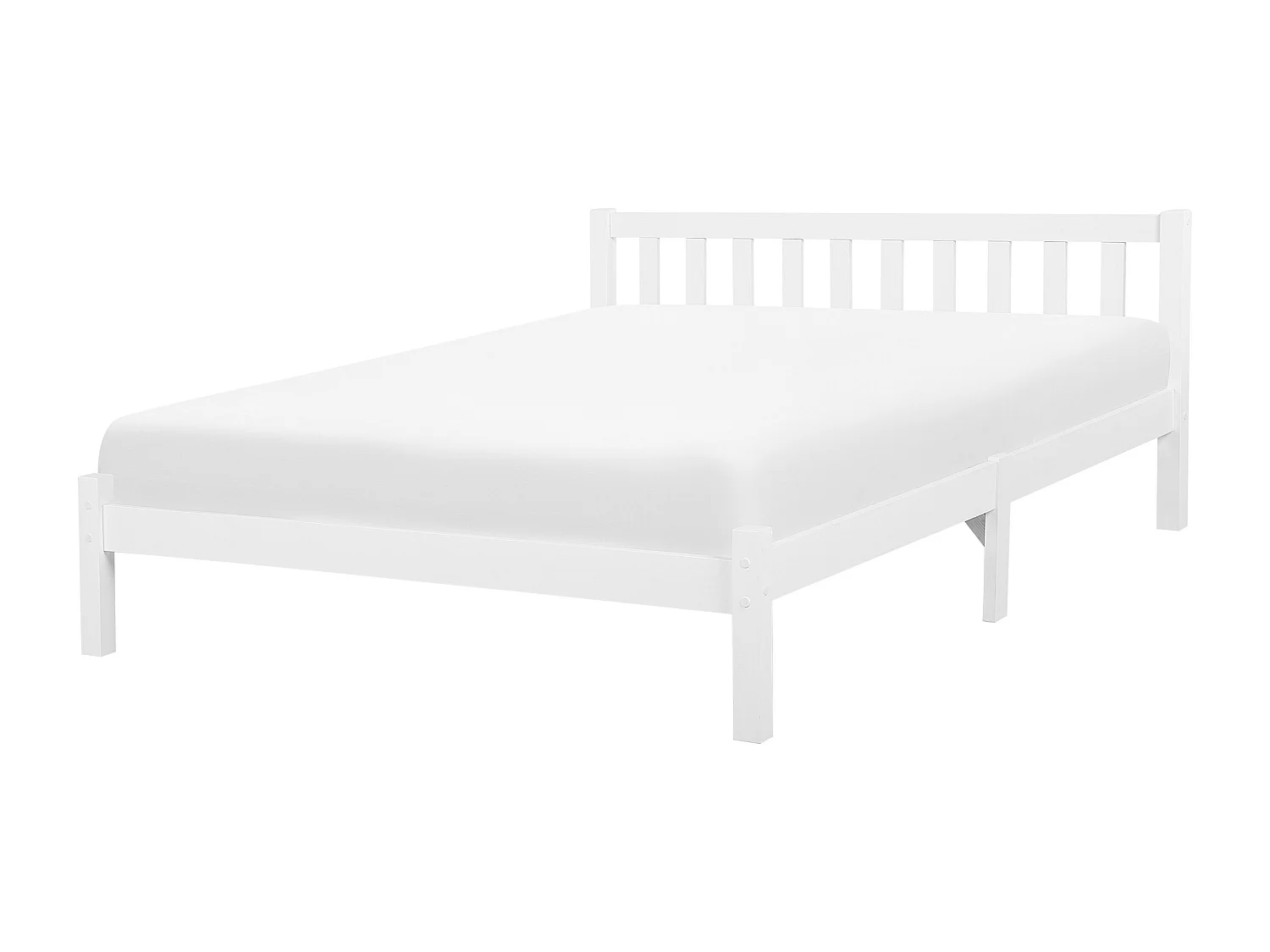 Lit avec sommier Bois de pin FLORAC 180 x 200 cm Blanc